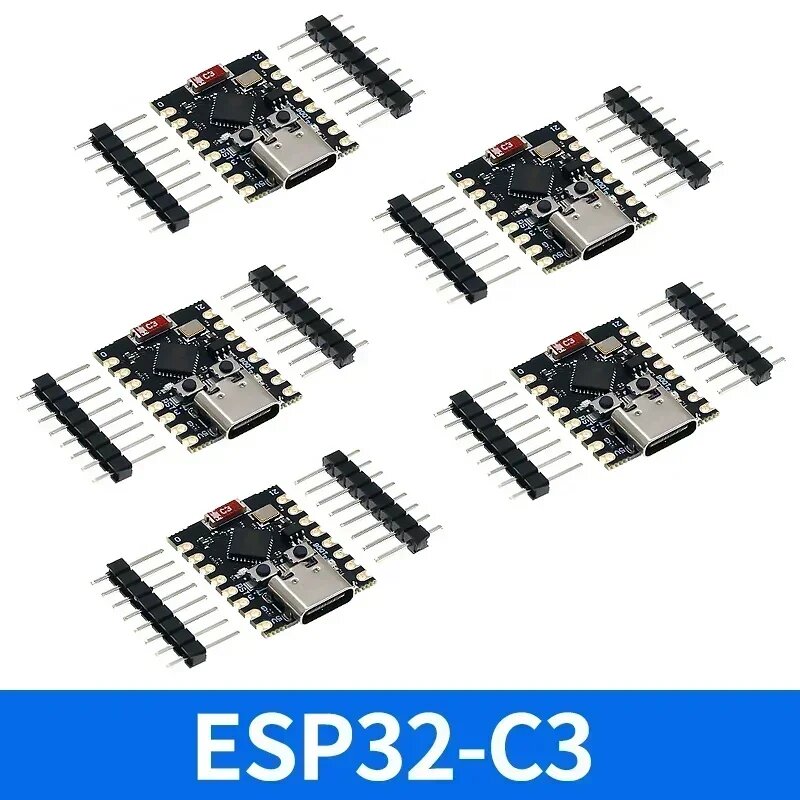 5 шт. модули макетной платы ESP32 C3 Mini Wi-Fi BT Bluetooth модуль RISC-V 32-битный одноядерный процессор ESP32-C3 16-контактный тип-C, ESP32-C3 X5
