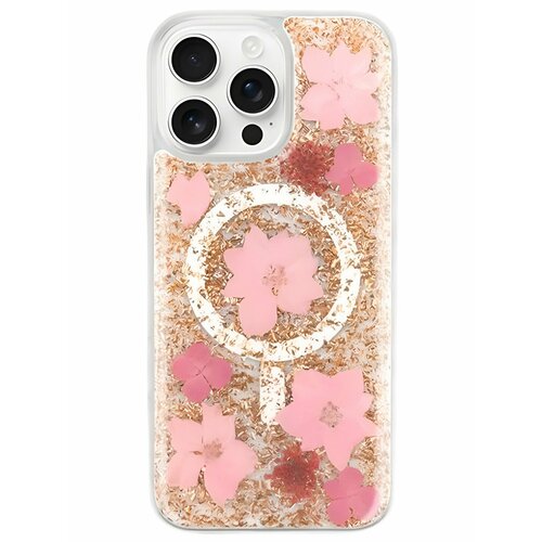 фото Чехол k-doo mag flowers iphone 16 pro max, розовый(pink) c поддержкой беспроводной зарядки kzdoo