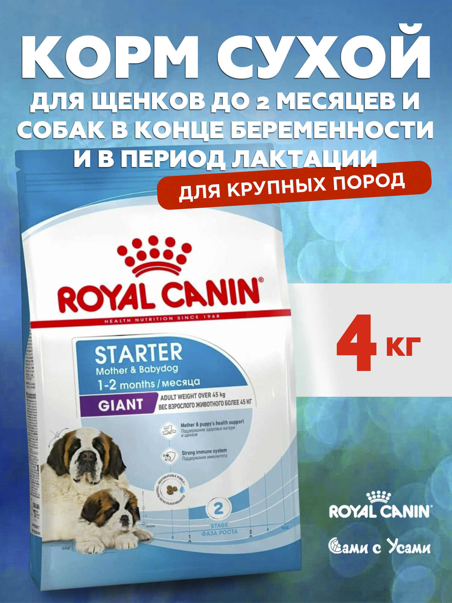 ROYAL CANIN Giant Starter Корм сух. д/щенков гигант. пород 4кг