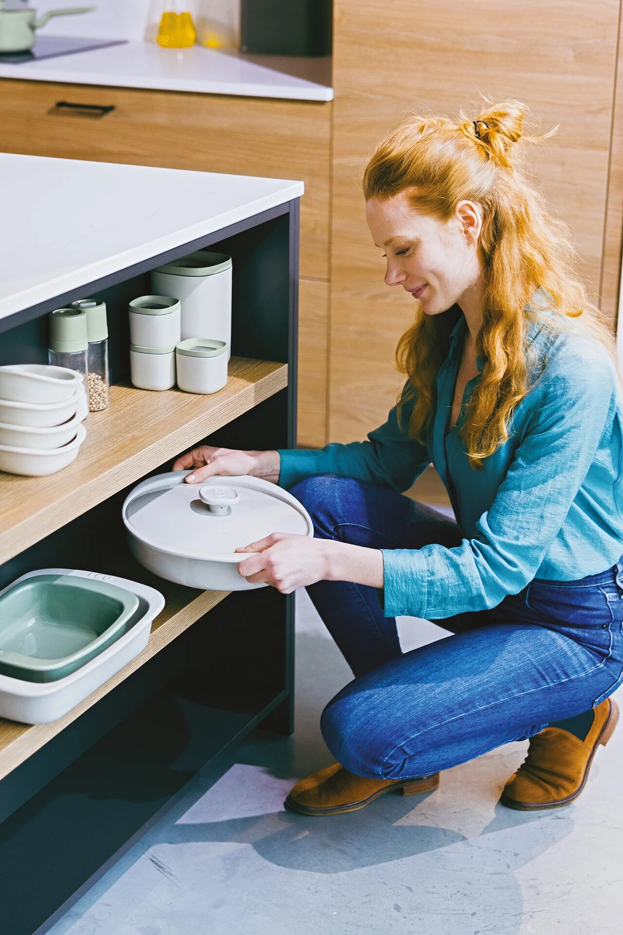 Форма BergHOFF Balance 3950511, керамика, круглая, использование в духовке, 2,4л, серая — фото 1