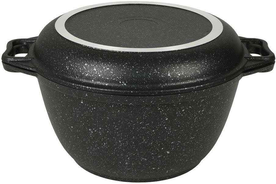 Казан KUKMARA Кмт34а объем 3 л, алюминий, с антипригарным покрытием, темно-серый