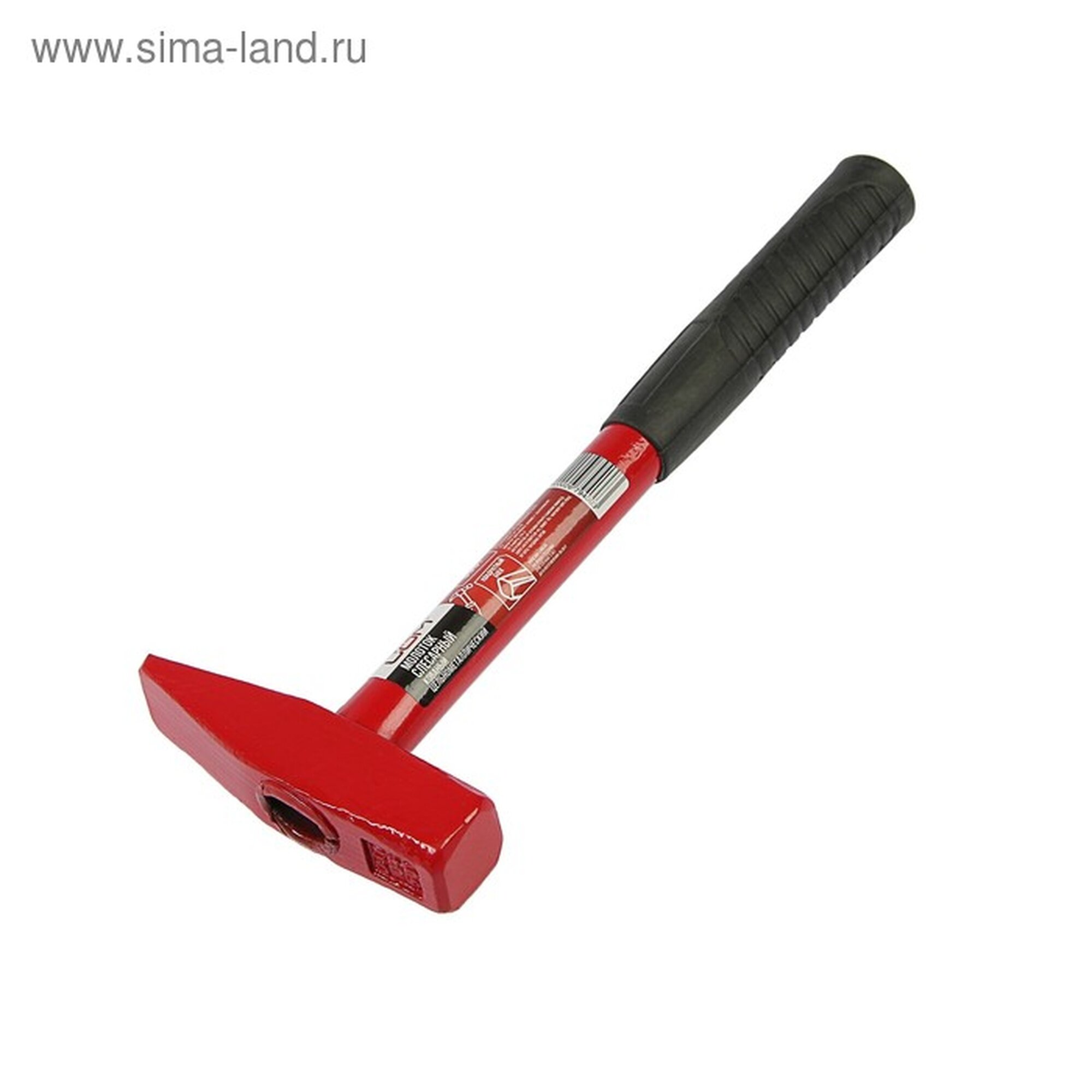 Молоток слесарный ЛОМ квадратный боек металлическая обрезиненная рукоятка 500 г