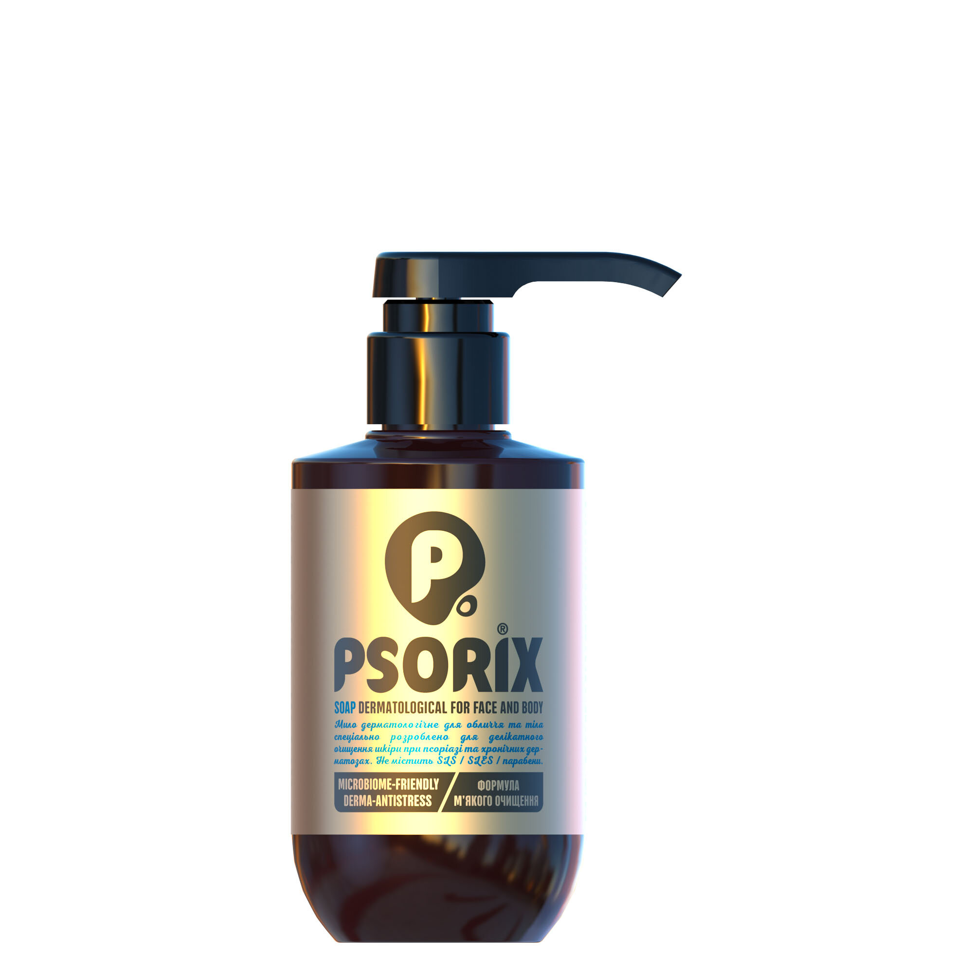 Мыло дерматологическое ФитоБио Технологии "Psorix", для лица и тела, 300мл