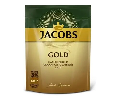 Кофе растворимый Jacobs "Gold Refil", сублимированный, мягкий вкус, средняя обжарка, 140г