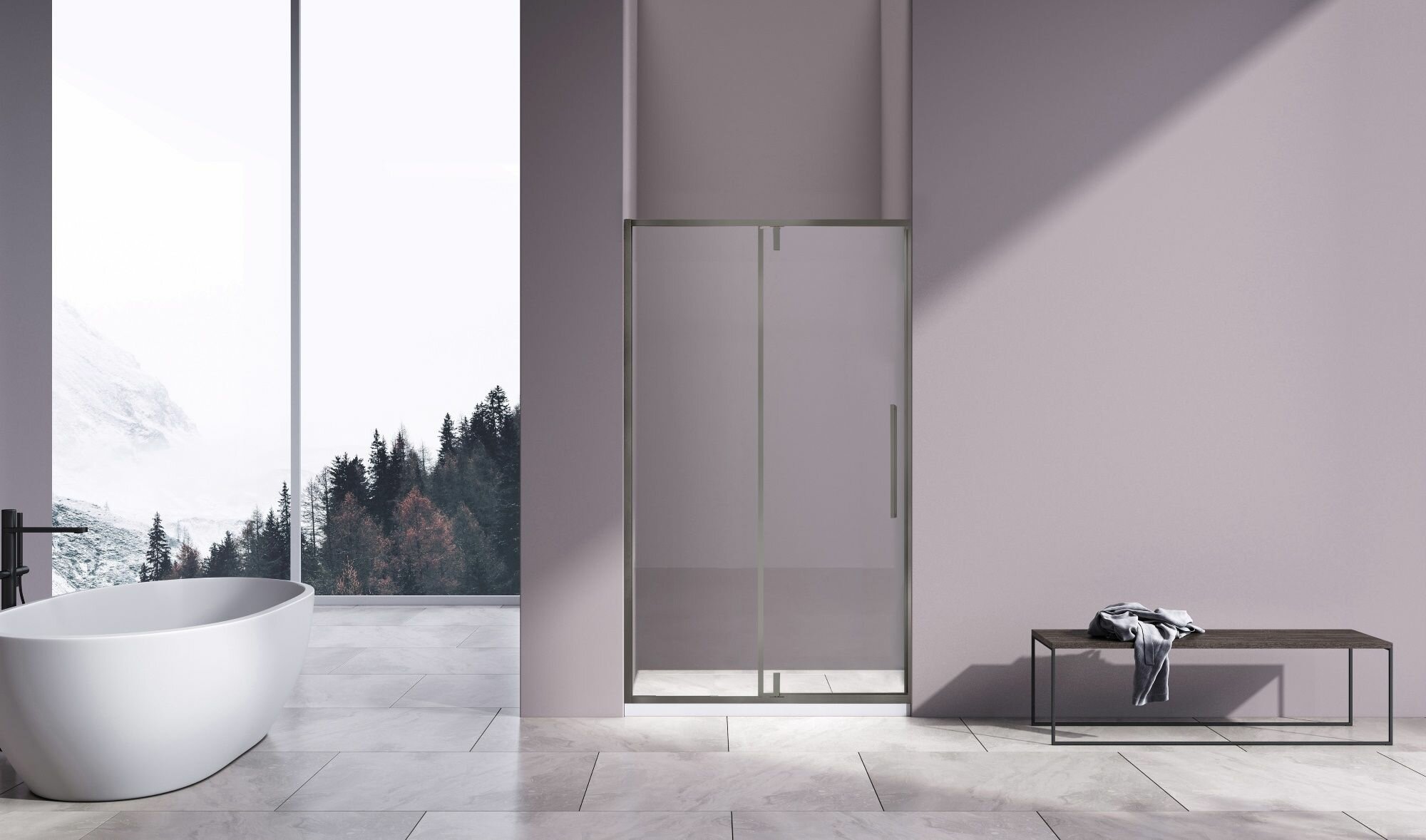 Душевая дверь Vincea Slim-N VDP-4SN100CLGM вороненая сталь стекло прозрачное