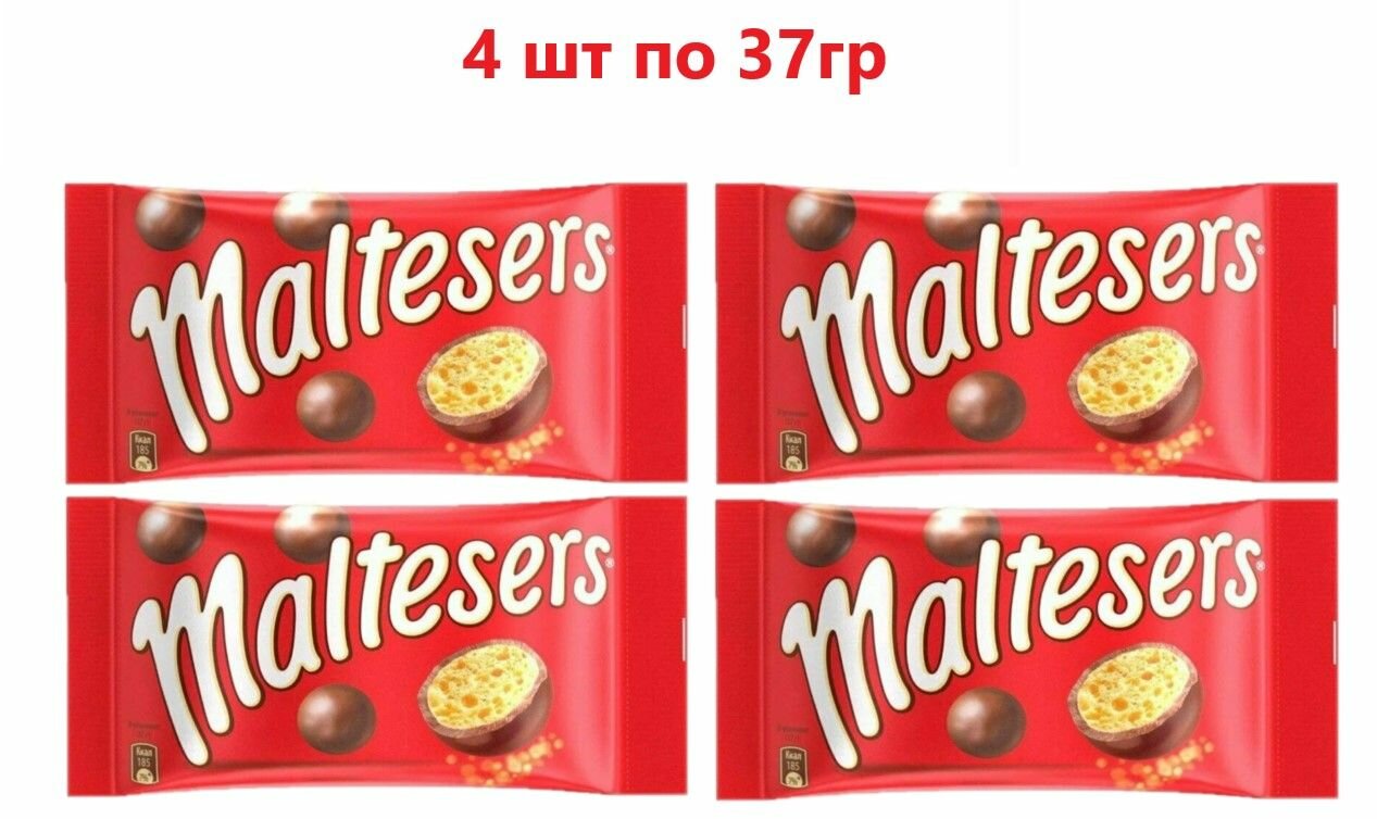 Maltesers шоколадные шарики 4 шт по 37гр