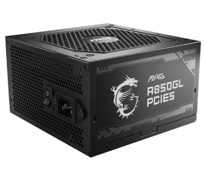 Блок питания MSI MAG A650GL 650W (MAG A650GL) черный - 650 Вт, 80+ Gold, ATX 20+4 пин, 8 pin CPU, 6 SATA, 4 x 6+2 pin PCI-E