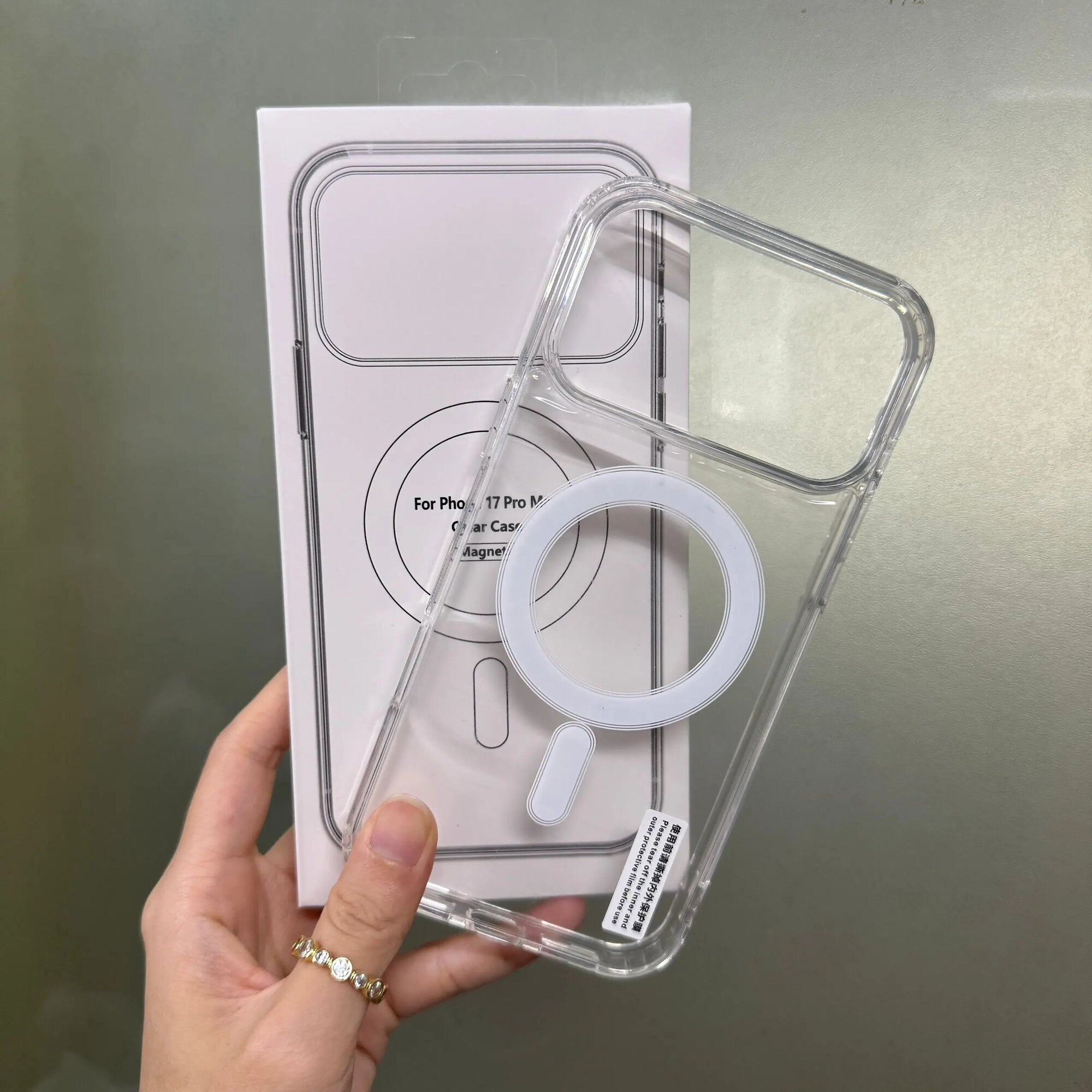 Чехол на айфон 17 Air прозрачный с магсейф / Чехол на iPhone 17 Air с беспроводной зарядкой