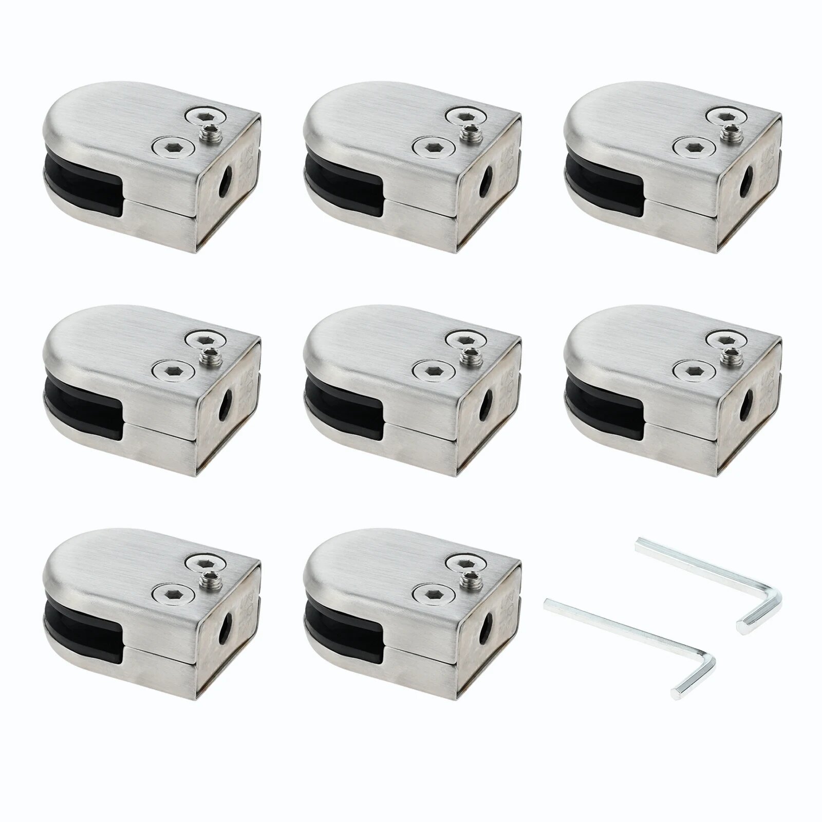 8 шт. стеклянные зажимы из нержавеющей стали для стеклянных опорных кронштейнов толщиной 6-8 мм/8-10 мм/10-12 мм зажимы с шестигранной отверткой 8pcs 6-8mm