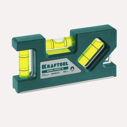 Изображение товара KRAFTOOL Mini-Pro 3, 100 мм, магнитный компактный уровень (34861-010)