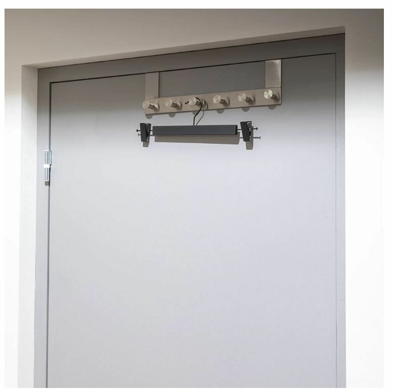 Плечики с зажимом Spaceo 34x11.3x1.2 см дерево покрытие soft touch цвет чёрный