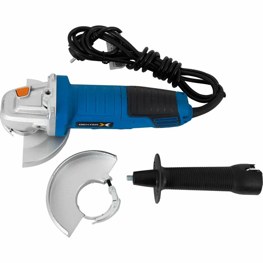 УШМ сетевая DEXTER 800AG2-125.5 двухпозиционная рукоятка защитный кожух