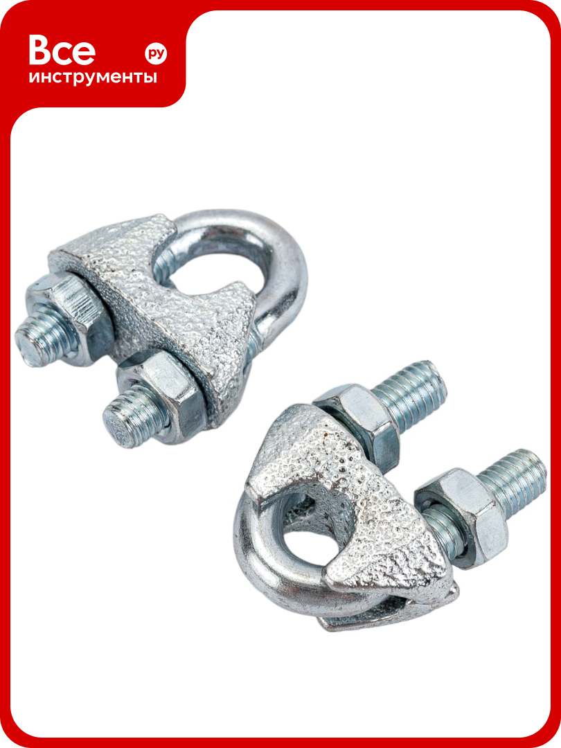 Дугообразный зажим троса 8мм DIN741 2шт - ярлык Tech-Krep 102738