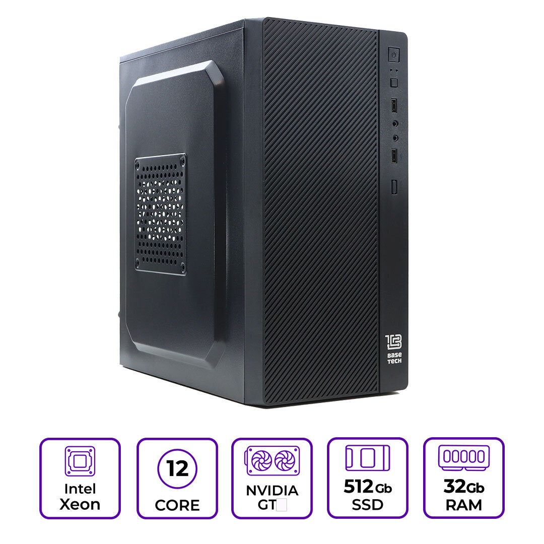 Системный блок BaseTech Pro BSPMN05 Intel Xeon E5 2670v3 2.3 ГГц/32Gb RAM/512Gb SSD/NVIDIA GeForce GT 710 1Gb/Без ОС