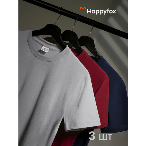 фото Футболка happyfox для мужчин, 3 шт., размер 44, мультиколор