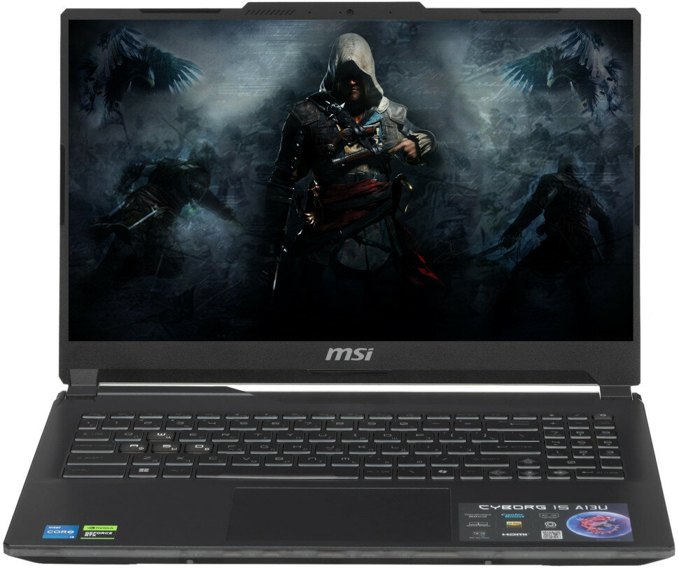 Ноутбук MSI Cyborg 15 A13UDX-2010XRU, Intel Core i5-13420H, DDR5 16ГБ, SSD 512 ГБ, GeForce RTX 3050 - 6 ГБ, без ОС