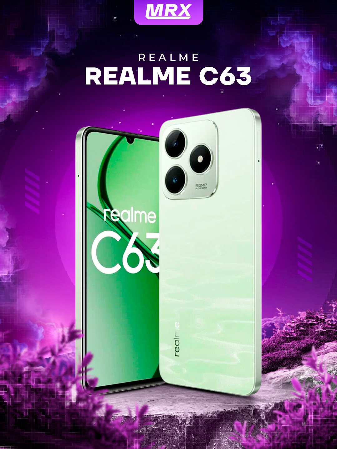Смартфон Realme C63, 6/128GB, Емкость аккумулятора (мА/ч)5000 мА*чЗеленый,