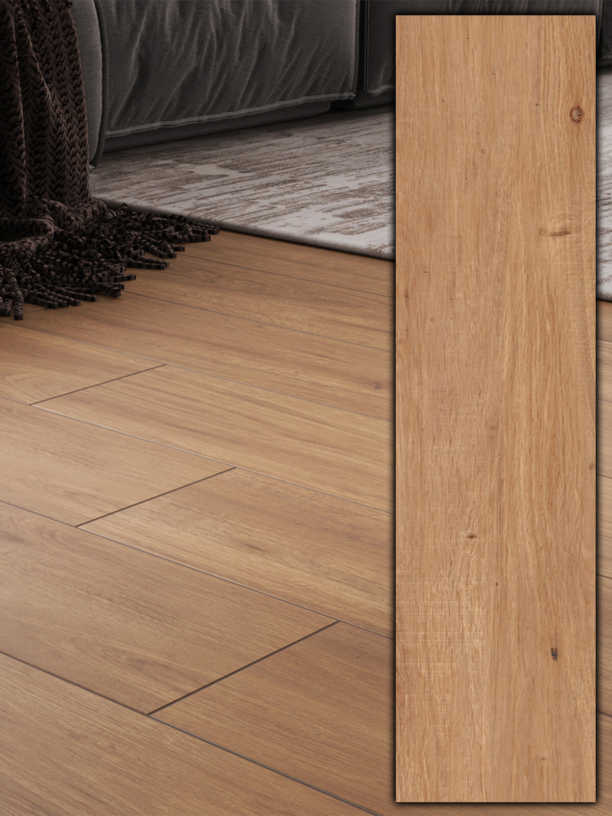Керамогранит Cersanit Kauri Wood Бежевый 218x898 под дерево матовый рельеф цена за упаковку (6 плиток - 1174 кв. м)