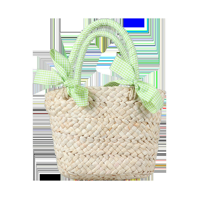 Baby girl boys hand crafted grass purse with spacious interior and cute style for outings
