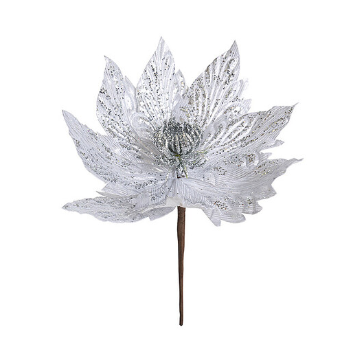 Пуансеттия серебряная d 22 см FS2401S