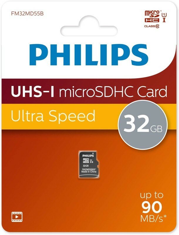 Карта памяти PHILIPS FM32MD55B/97 32GB High Speed microSDHC Class 10 90MB/s