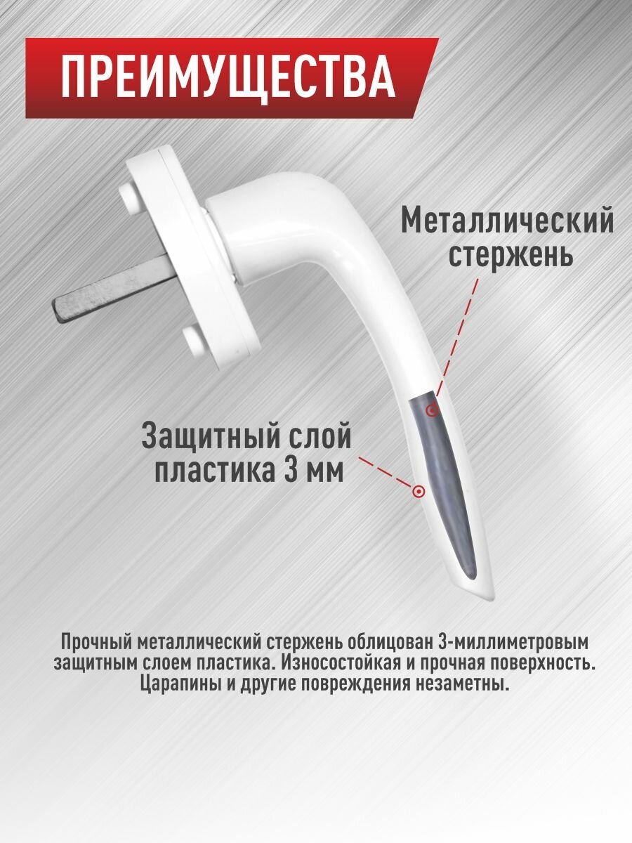 Ручка для пластиковых окон, балконной двери МАСО Rhapsody, белая