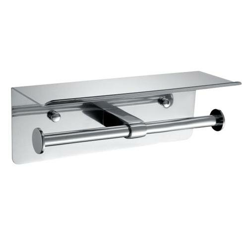 Держатель туалетной бумаги для ванной комнаты Держатель туалетной бумаги для ванной комнаты для стенной установки с полкой для ресторана отель Домашний торговый центр Держатели бумаги  серебро 