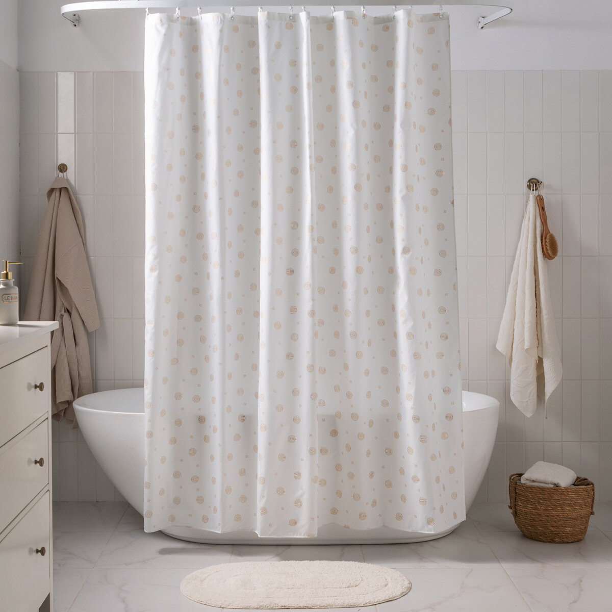 Штора для ванной комнаты тканевая 180х200 см Rich WESS цвет Золото