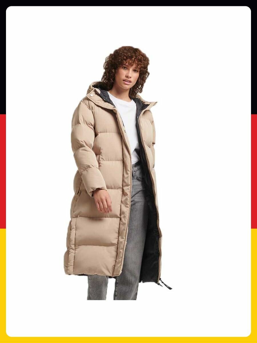 Пуховик Superdry Базовая коллекция, размер _M, бежевый