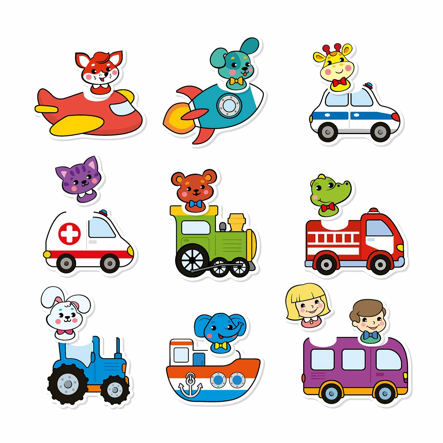 Набор стикеров-пазлов Жирафики Транспорт для купания 939826