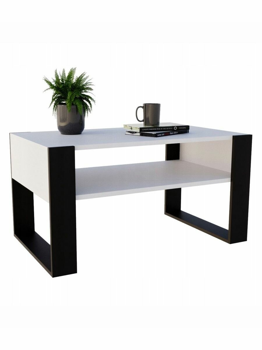 Журнальный столик Интериория Лофт JS-001-4 92*53*45 Белый/Черный