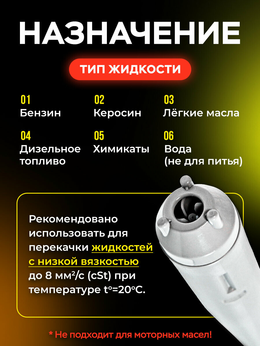 Grix Насос погружной для перекачки топлива откачки воды электрический на батарейках типа АА Красный 600 л/ч — фото 1