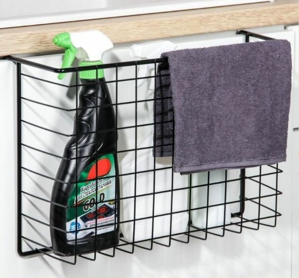 Корзина навесная 364х210х120 черный цвет