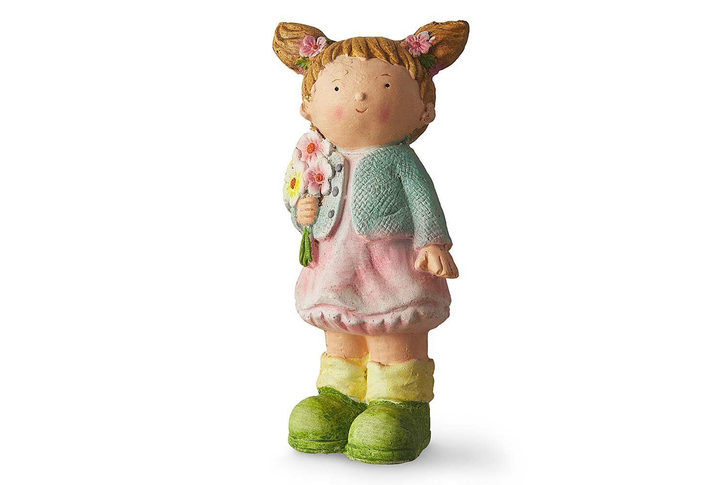 Декоративная фигурка Девочка с букетом 36 см Магнезия