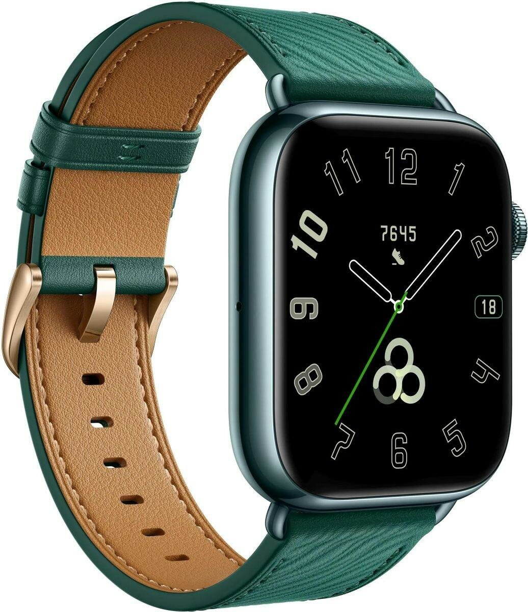 Умные часы Honor Watch 5 (STL-B19), Leather Green (зеленый кожаный ремешок), RU