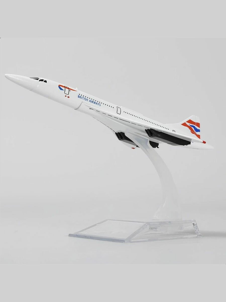 Модель самолета металлическая Concorde / British Airways - 15 см.