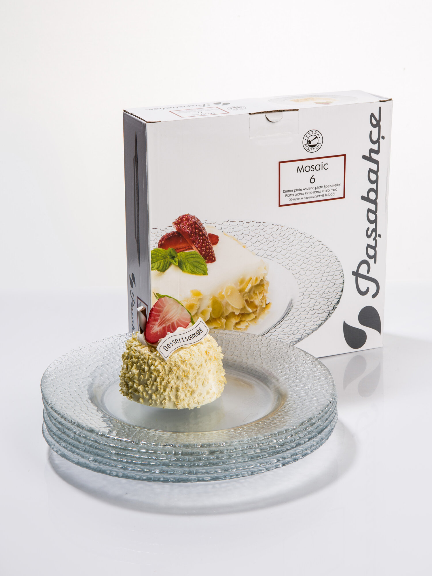 Посуда Для Сервировки Xiaomi Набор тарелок Pasabahce "Mosaic", стекло, бесцветный, d-19,5см, 6 штук