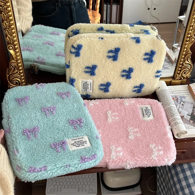 Картинки Милый плюшевый чехол для ноутбука с бантом 13,6/14/15/15,6 дюймов для Macbook Air13 Pro16 Xiaomi Lenovo Dell Notebook Ipad Pro11, чехол для планшета, YELLOW, For macbook16inch, Унисекс