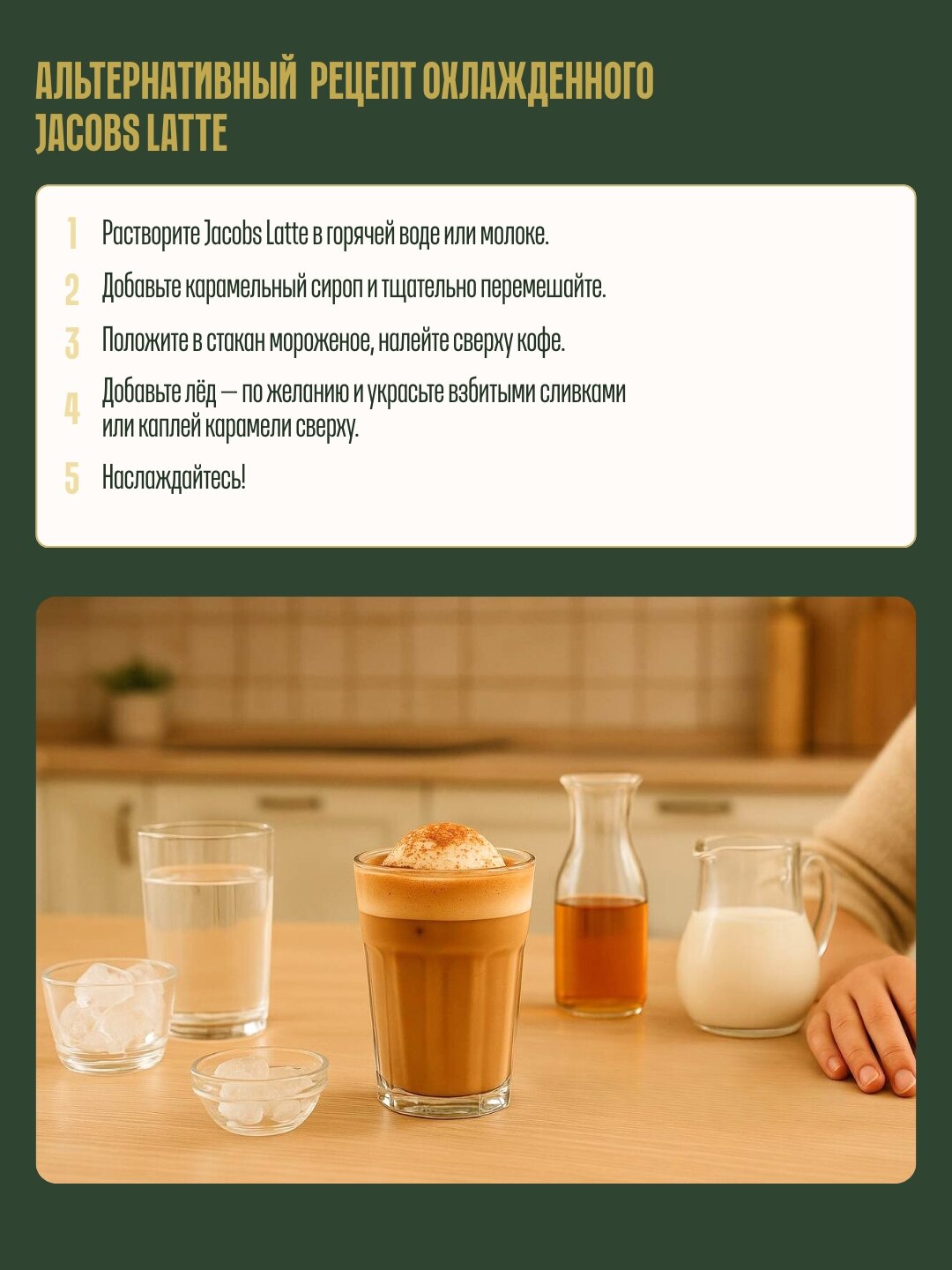 Растворимый (порошкообразный) кофе Jacobs Iced latte original 21,5 гр — фото 1
