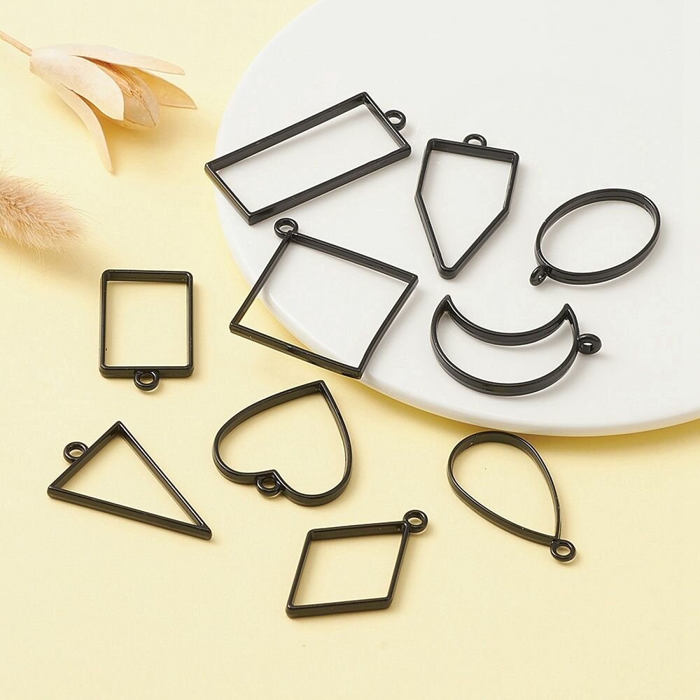 Рамки сеттинги для украшений и эпоксидной смолы 10шт черный