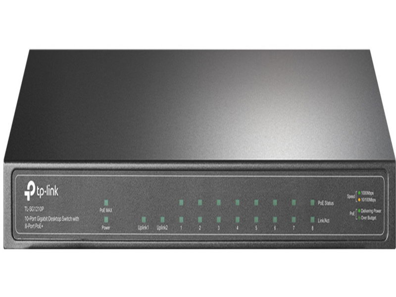 Коммутатор коммутатор/ 8-port gigabit Unmanaged PoE+ Switch with 1 Gigabit RJ-45 + 1 SFP uplink ports, desktop mount, 8 802.3af/at compliant PoE+ ports, 1 Gigabit RJ-45 + 1 SFP uplink ports
