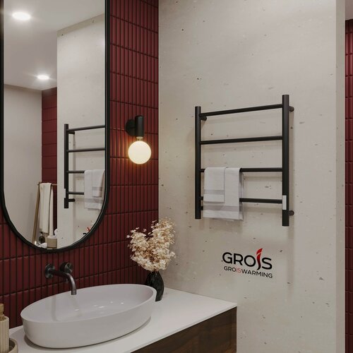 Изображение товара Полотенцесушитель электрический Агата GR-157 500x600 черный универсальный