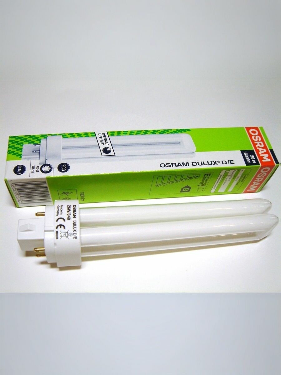 Лампа энергосберегающая КЛЛ 26Вт Dulux D/E 26W/840 4p G24q-3 Osram