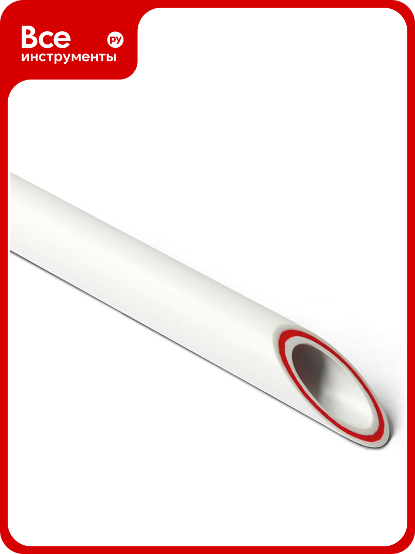 Армированная стекловолокном труба PRO AQUA PP-R RUBIS SDR 6 Белая d-40 мм 4 м PA37014P