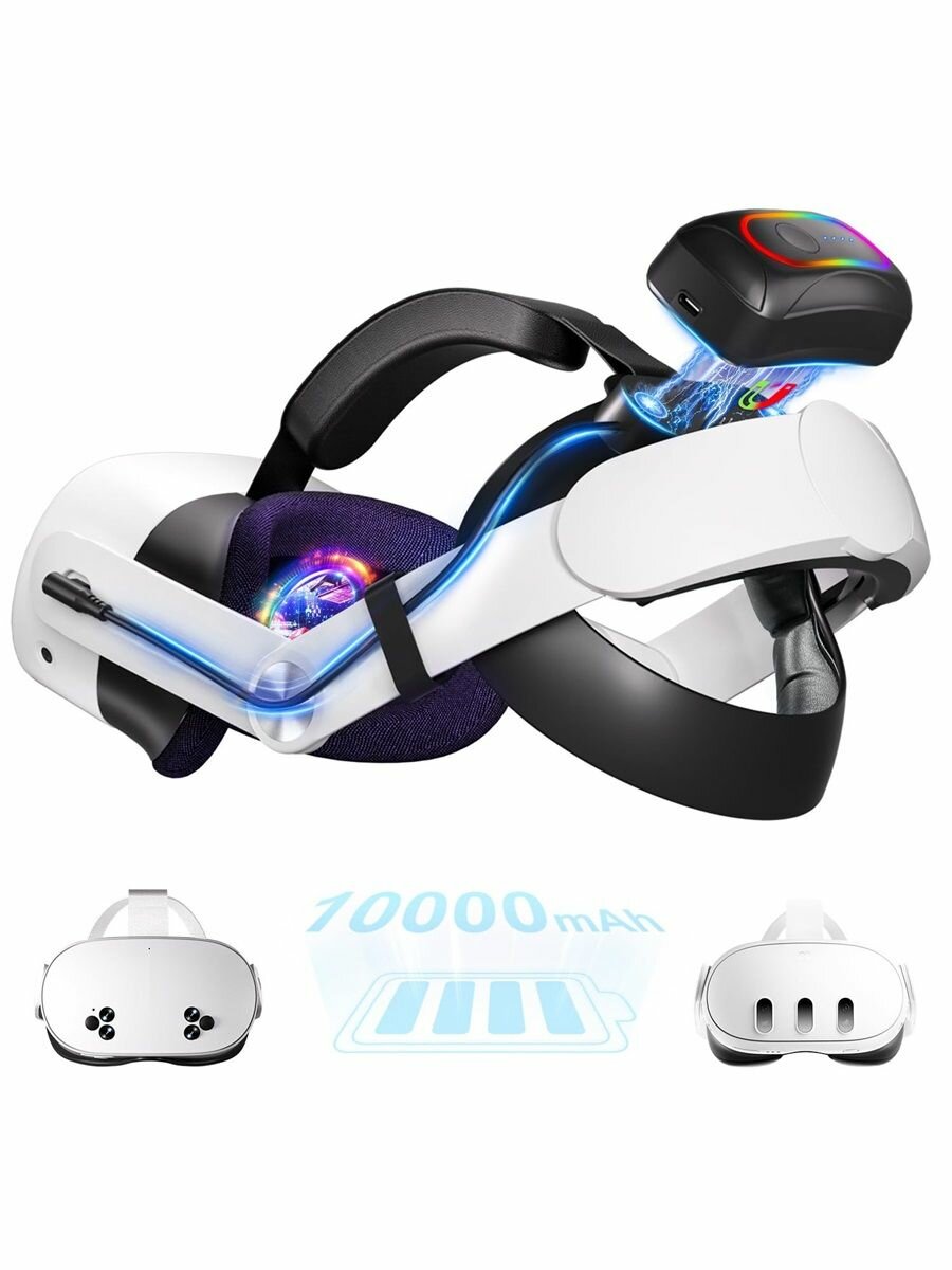 Зарядная док-станция для контроллеров VR-гарнитуры Meta Quest 3/3S/2 с светодиодным индикатором