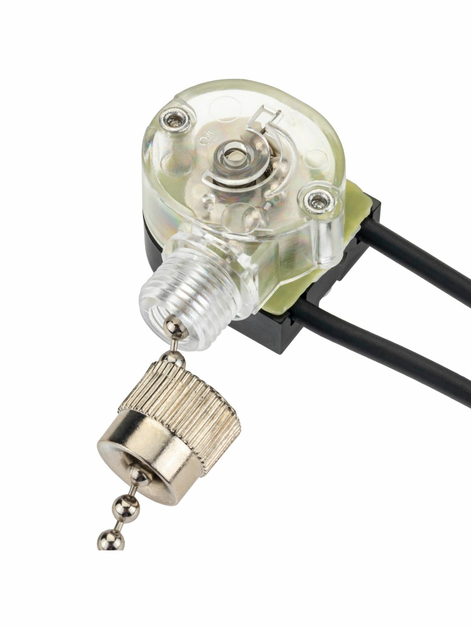 Выключатель с цепочкой для бра, светильников, торшеров, вентиляторов, 2А, серебро, 26801 7, duwi — фото 1