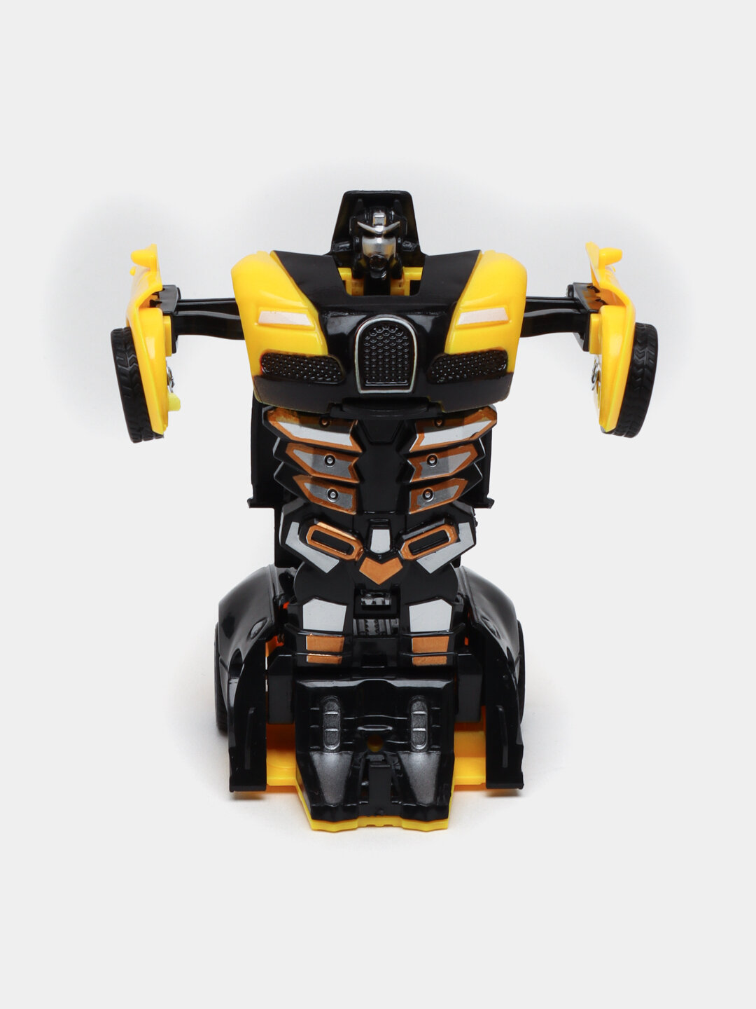 Игрушка-трансформер "Бугатти", машина + робот 2 в 1, инерционный механизм, пластик, черная/красная — фото 1