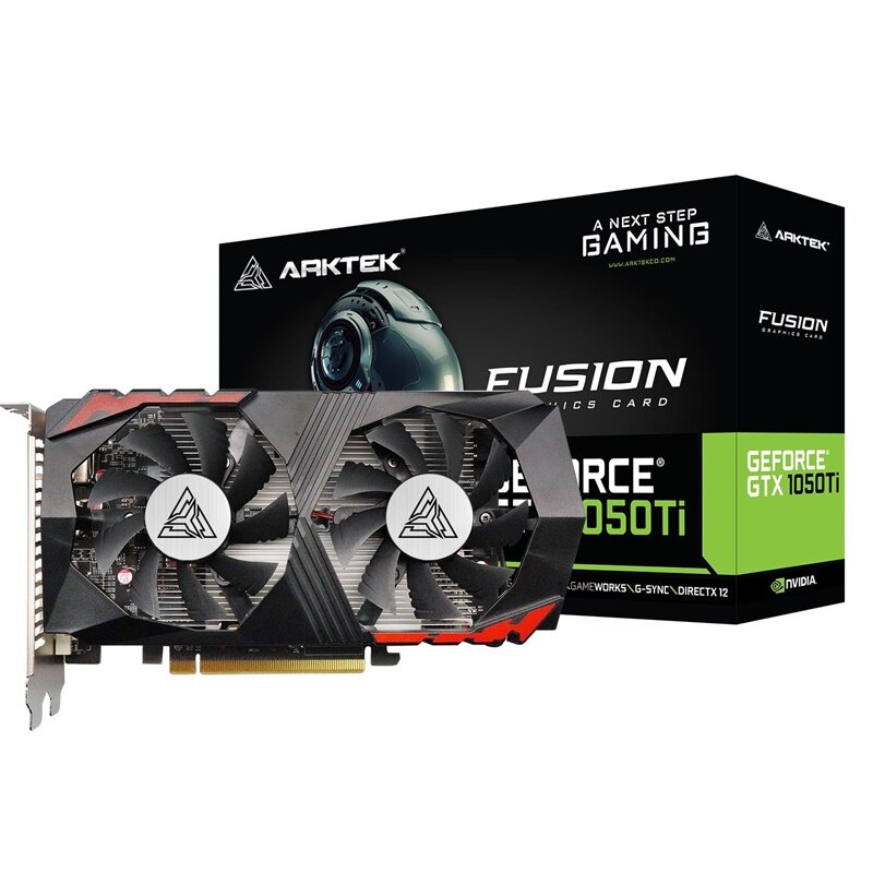 Видеокарта ARKTEK GeForce GTX 1050Ti 4GB, профессиональная, поддержка G-Sync, HDCP