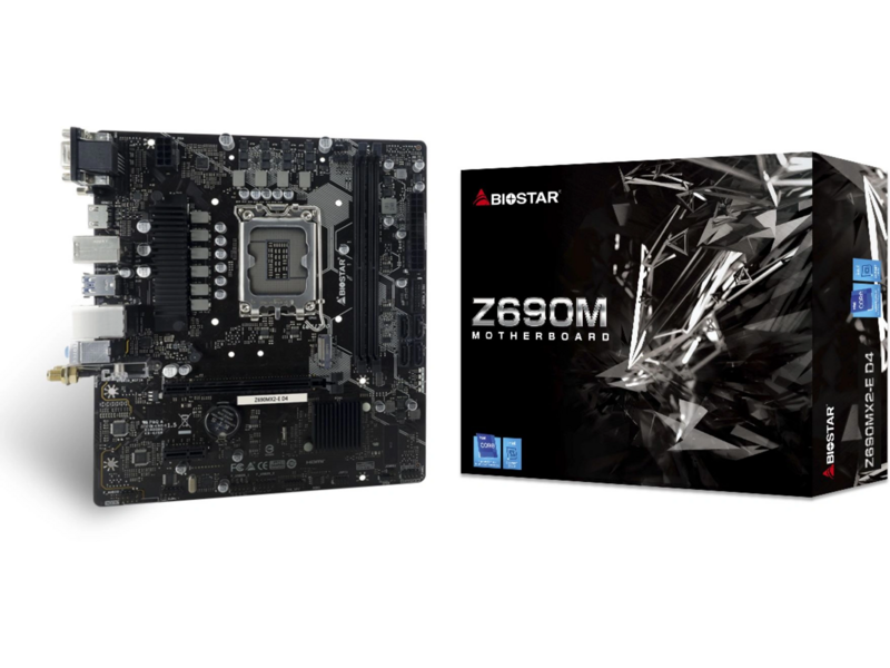 Материнская плата Biostar Z690MX2-E D4 Soc-1700 Intel Z690 2xDDR4 mATX AC`97 8ch(7.1) 2.5Gg RAID+VGA+DVI+HDMI