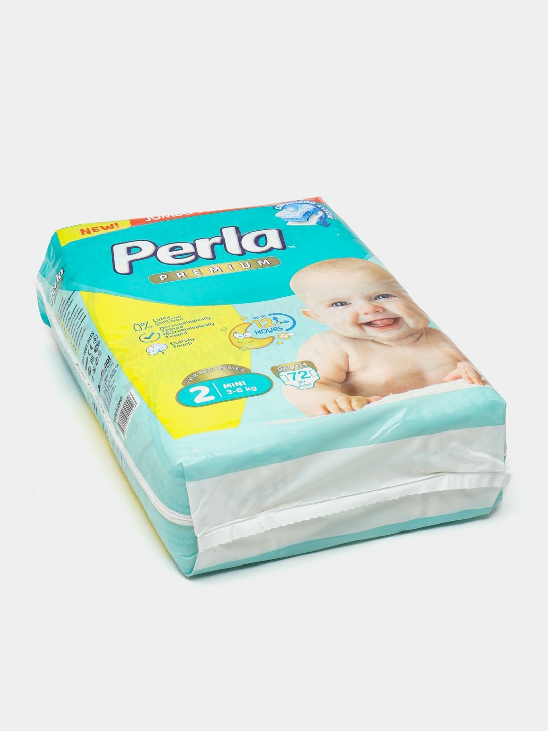 Подгузники Perla Premium размер №2 для детей 3-6 кг, упаковка 72 штуки — фото 1
